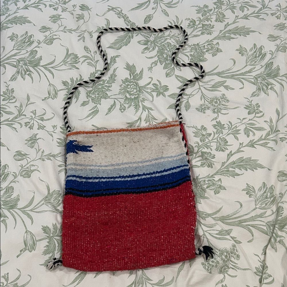 Multicolor Woven Shoulder Bag